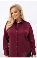 M55619 KOSZULA VALENTINA SATYNOWA BORDO